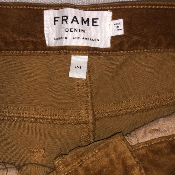 ‼️SOLD‼️ Frame | Le Velveteen Camel Skinny Pants Size: 24 NWT - Picture 9 of 15